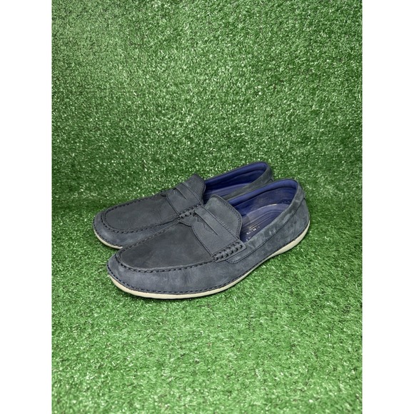 COLE HAAN Motogrand Penny Loafer Mens Size 10.5 Navy Nubuck Slip On Shoes C24717 main image 7
